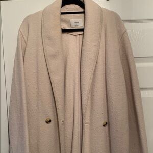 Aritzia Wilfred Cream Trench Coat with Shawl Collar